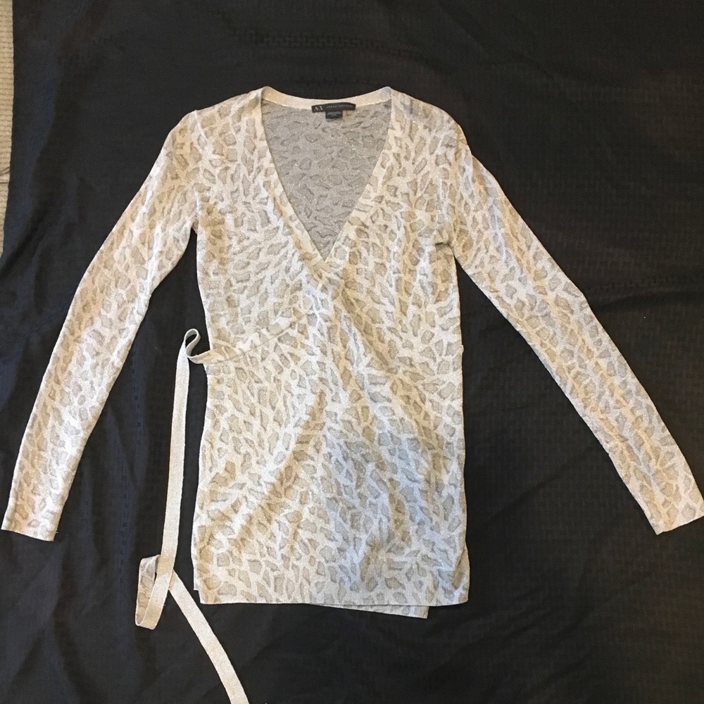 Armani Exchange glittery leopard shirt